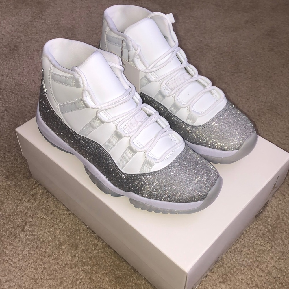 White & Silver Jordan 11s